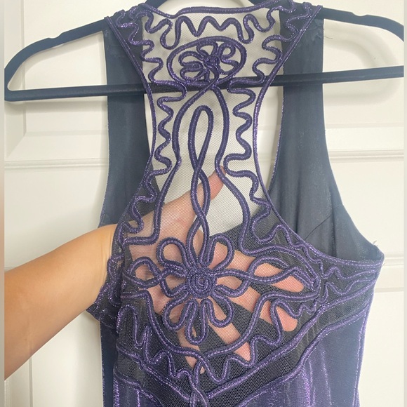 Vintage whimsigoth purple shimmer dress - Picture 3 of 8